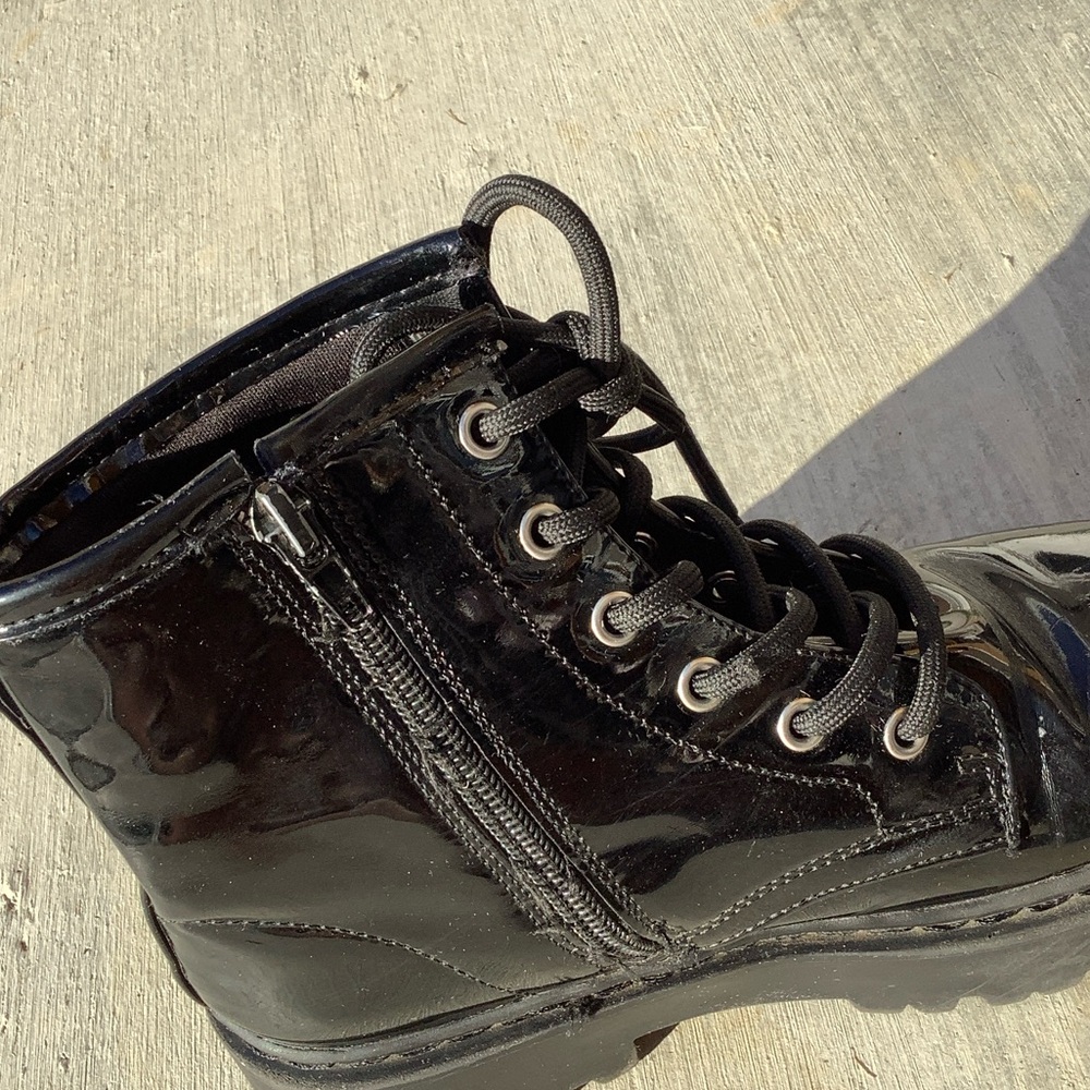 Steve Madden Shiny Black Kids Boots - Picture 12 of 16